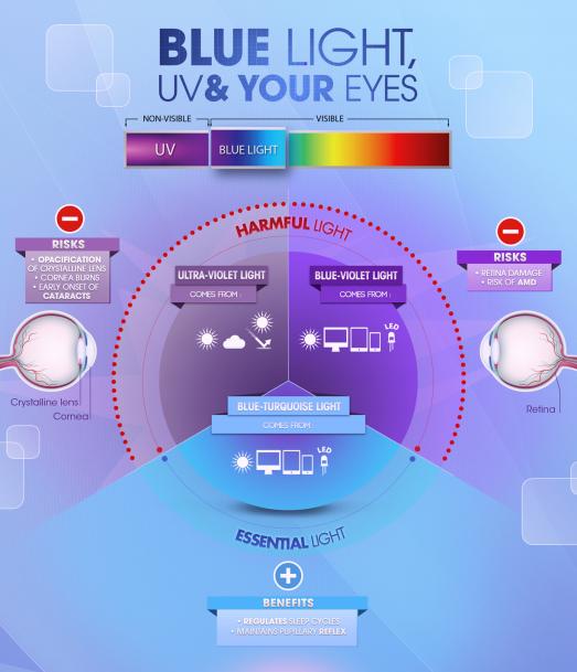 Is Blue Light Bad For Your Eyes?  Transitions Lenses Blue-Violet Light